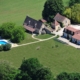Vue aérienne du Clos Lascazes, maison d'hôtes de charme à Paleyrac en Périgord noir (Dordogne)
